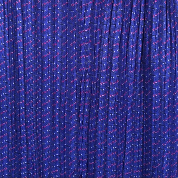 NWOT Maison d'Amélie Skirt Blue Satin Pleated Royal Semi Sheer Silky Twee SMALL - Picture 8 of 10